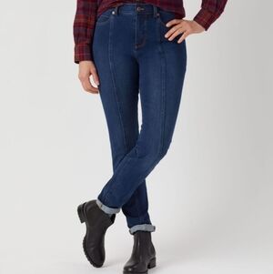 Duluth Trading NWOT Womens 8 Jean-Netics High Rise Slim Leg Jeans Blue Stretch